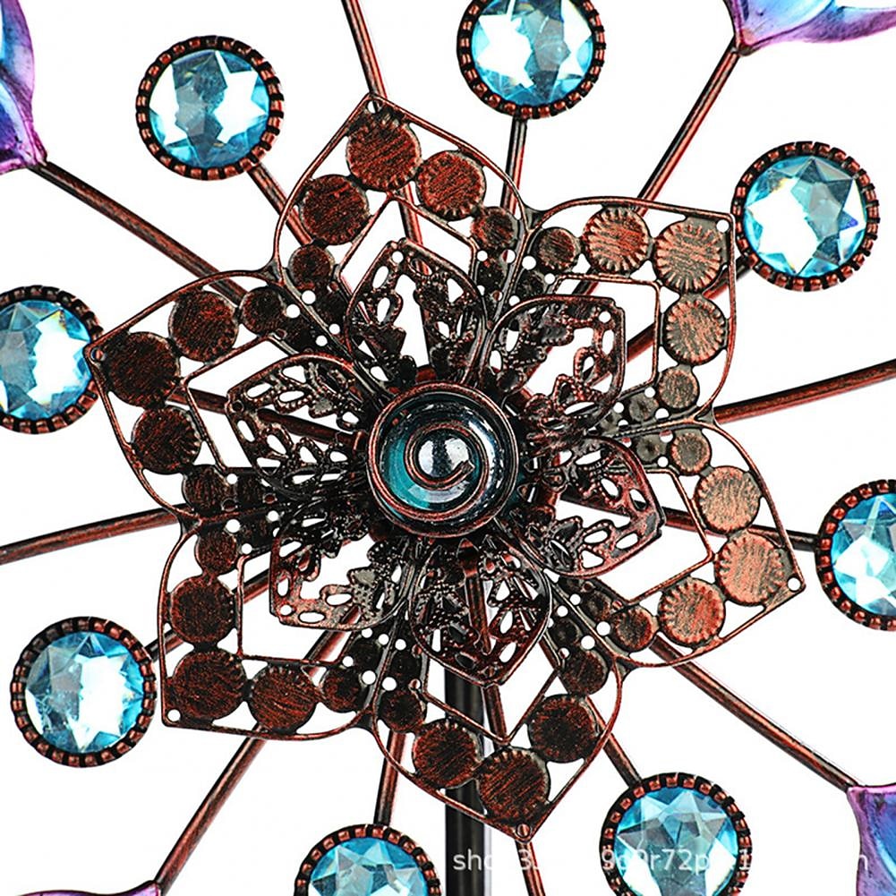 Iron Art Windmill Garden Ground Inserted Pinwheel Outdoor Rotatory Colorful Peacock Tail Windmill Courtyard Windmill Garden Craft Ornament 2025 - $33.99 –P4