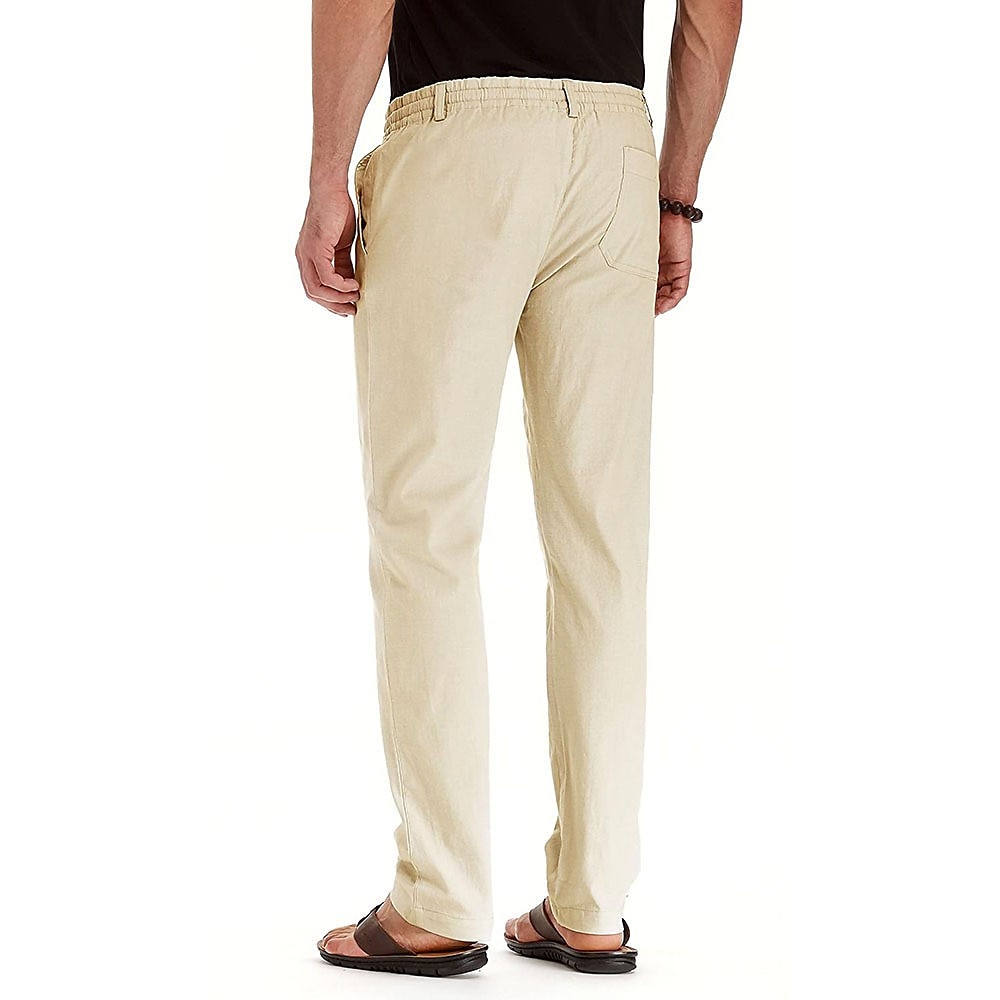 Per uomo Pantaloni di lino Pantaloni Pantaloni estivi Vita elastica Multi tasca Liscio Comfort Traspirante Lunghezza intera Attività commerciale Informale Essenziale Informale Taglia piccola Nero del 2025 a $21.99 –P6