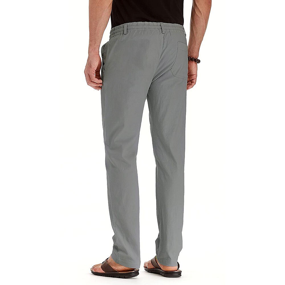 Per uomo Pantaloni di lino Pantaloni Pantaloni estivi Vita elastica Multi tasca Liscio Comfort Traspirante Lunghezza intera Attività commerciale Informale Essenziale Informale Taglia piccola Nero del 2025 a $21.99 –P16