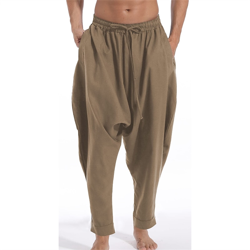Herr Långbyxor Sommarbyxor Joggarbyxor Baggy Harem Byxor Boho byxor Snörning Elastisk midja Mönster Slät Komfort Andningsfunktion Ledigt Dagligen Streetwear Sport Mode Svart Vit Microelastisk 2025 - $21.99 –P6