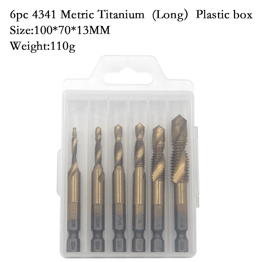 6pc HSS4341- Compound Tap Drill Bits Cobalt Taps Metric Combination Drill Bits 1/4 inch Hexagonal Quick-change Metal Drilling Tool 2025 - $19.99 –P11
