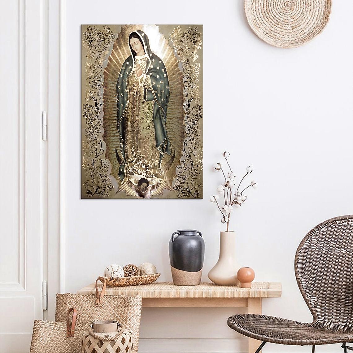 guadalupe-i hölgyünk lakberendezési vászonfestés nappali háttér falfestmény poszter keret nélküli festékszóró mag 2026 - $18.49 –P6