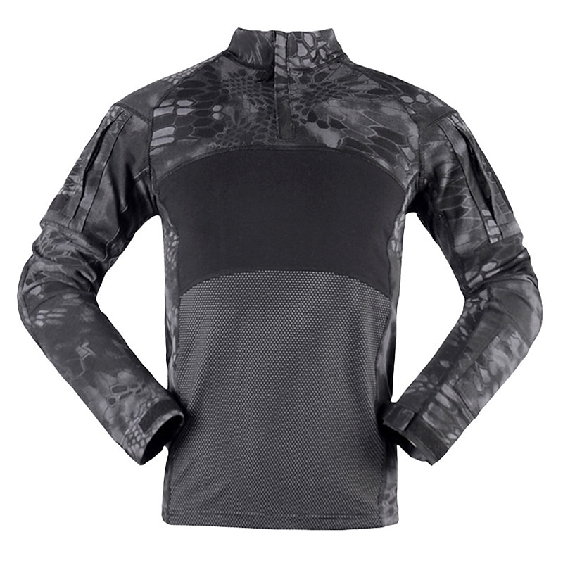 Men's Combat Shirt Tactical Military Shirt Camo / Camouflage Long Sleeve Outdoor Summer Autumn Breathable Multi-Pockets Quick Dry Sweat wicking Top Cotton Hunting Military Training Combat Jungle 2025 - $49.99 –P1