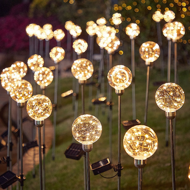 venkovní solární zahradní osvětlení led zahradní lampa na zahradu dekorace trávníku teplé bílé osvětlení 1x 2x 2025 - $30.99 –P6