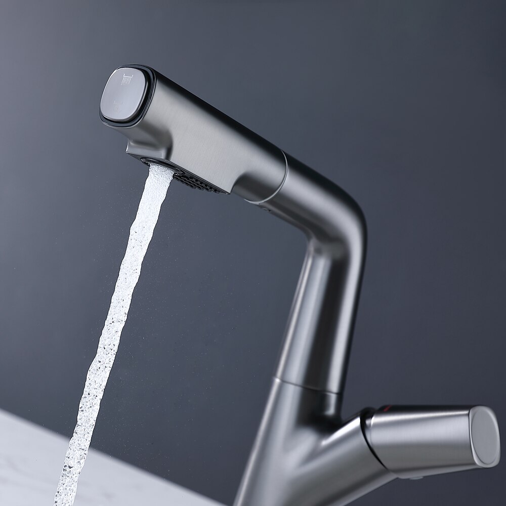 Robinet lavabo - Rotatif / Rétractable / Avec spray démontable Plaqué / Finitions Peintes Set de centre Mitigeur un trouBath Taps / Laiton de 2025 ? $170.99 –P3