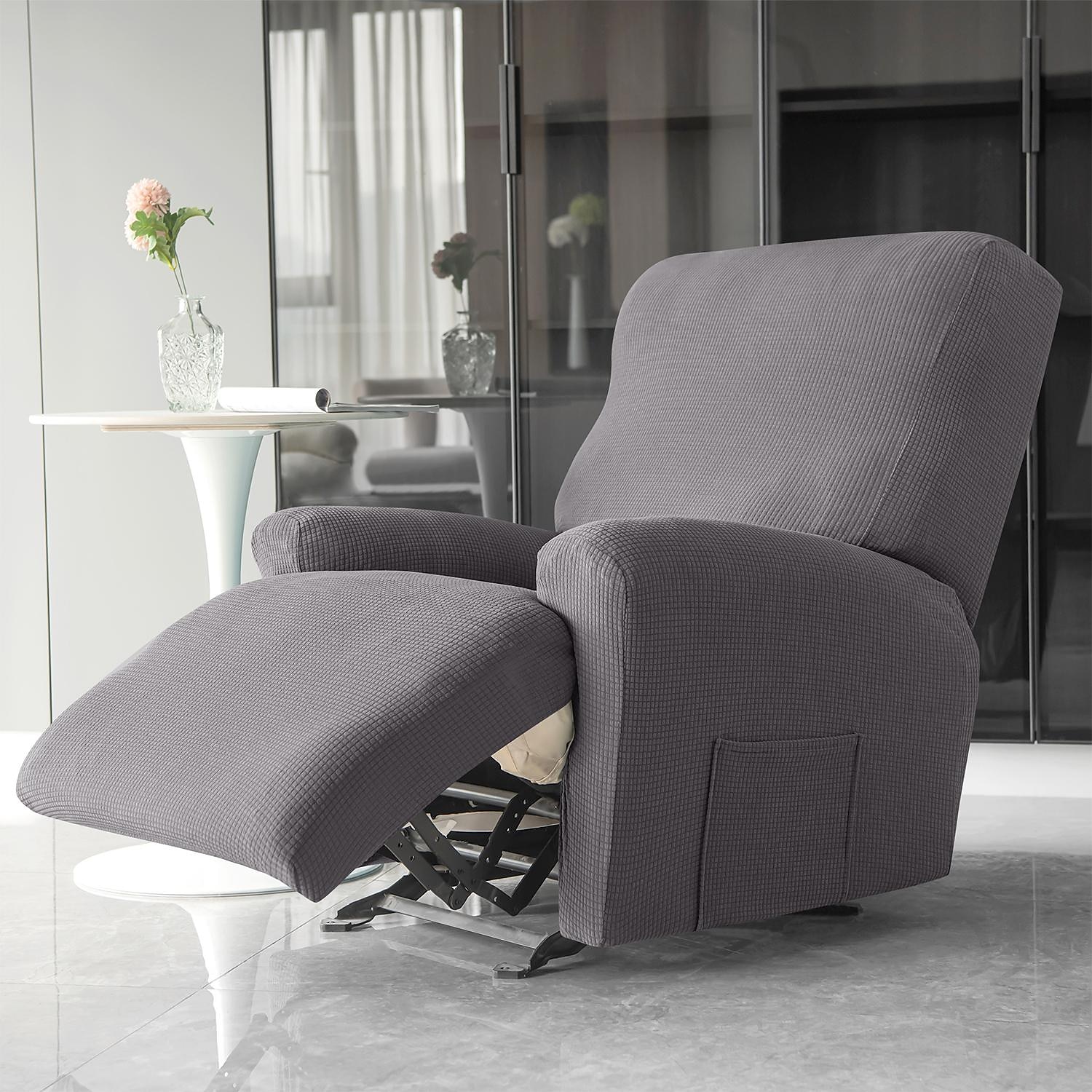 Funda elástica para sillón reclinable, funda impermeable para sillón reclinable con bolsillo lateral, juego de 4 piezas, funda antideslizante para sillón reclinable de un asiento estándar en color 2025 - $50.99 -P3