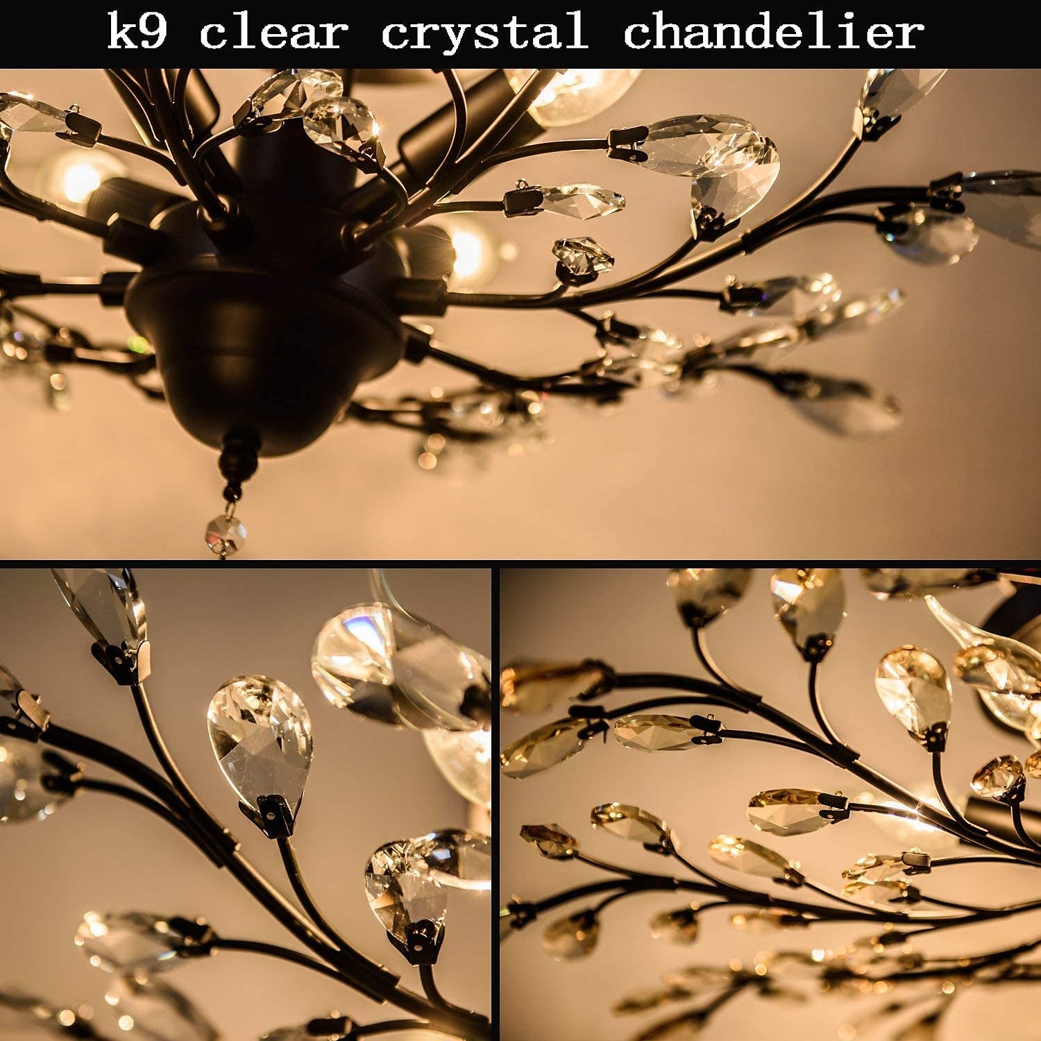 Crystal Chandelier Retro 4 Heard 8 Heard Chandeliers K9 Transparent Crystal Chandelier Ceiling Lamp Living Room Bedroom Dining Room Porch Corridor 2025 - $378.29 –P4