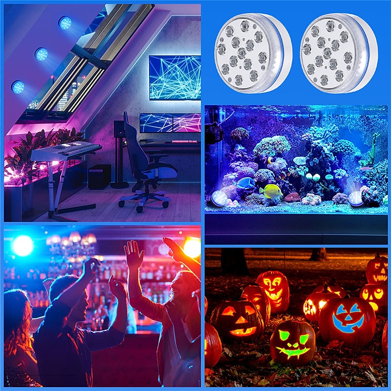 Zatapialne światła 13 diod led oświetlenie do stawu basenowego rgb ze zdalnym podwodnym światłem nocnym magnes ip68 jasna lampa do stawu akwarium nowy 2022 2025 - $14.49 –P2
