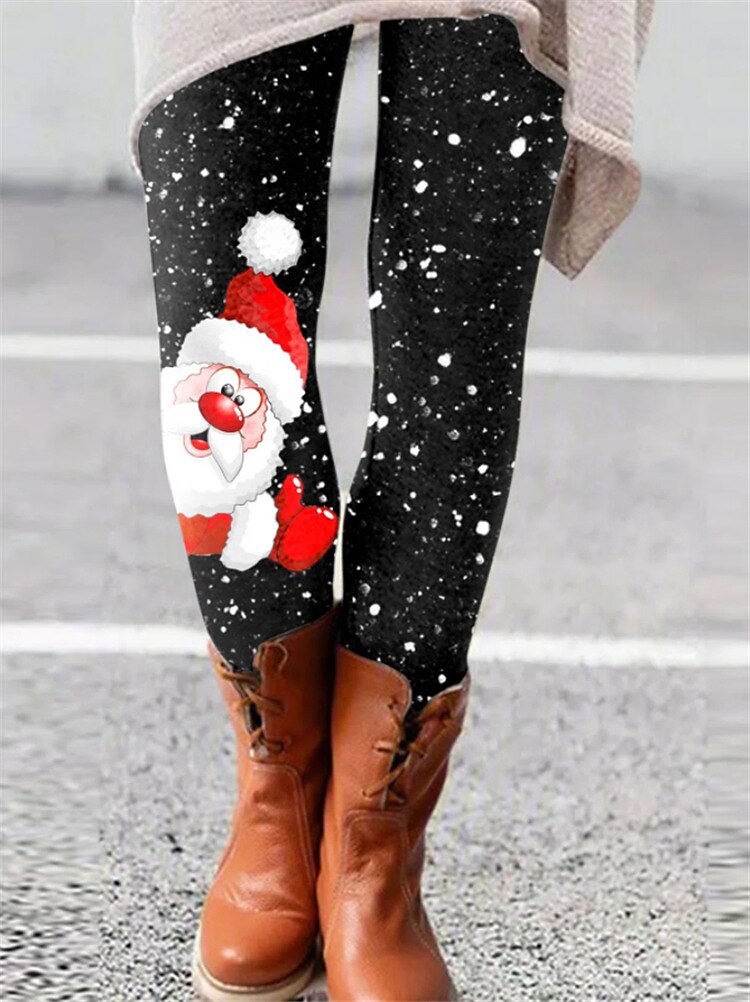Per donna Collant Ghette Renna Natale Stampa Lunghezza intera Media elasticità Vita normale Di tendenza Giornaliero 5 6 S M del 2025 a $16.99 –P3