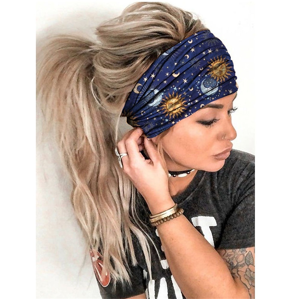 bohend boho sanka leveä jooga joustava bandeau iso päähine urheilu urheilulliset rantahiustarvikkeet naisille ja tytöille (1 kpl) 2026 - $6.99 –P2