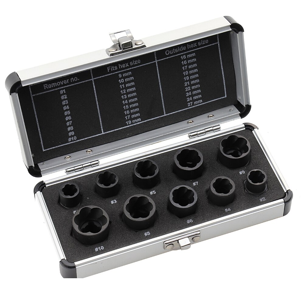 10Pcs Socket Set Nut Screw Remover Adopter Damaged Nut Bolt 9-19MM Car Extractor Threading Tool Box Electric Drill Accessories 2025 - $27.99 –P12