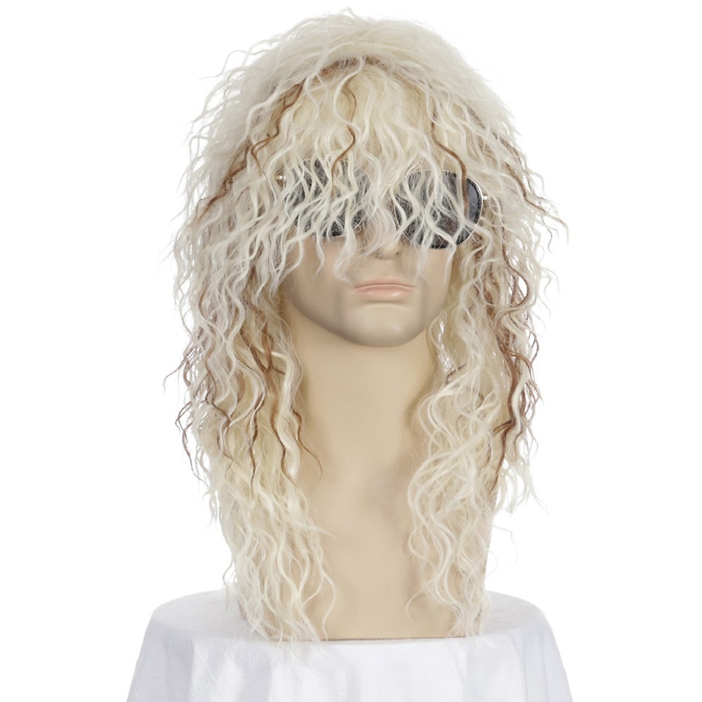 Peluca de rockero metal de los años 70 80 peluca larga rizada negra de hombre para fiesta disfraz anime pelucas de Halloween 2026 - $29.99 –P13