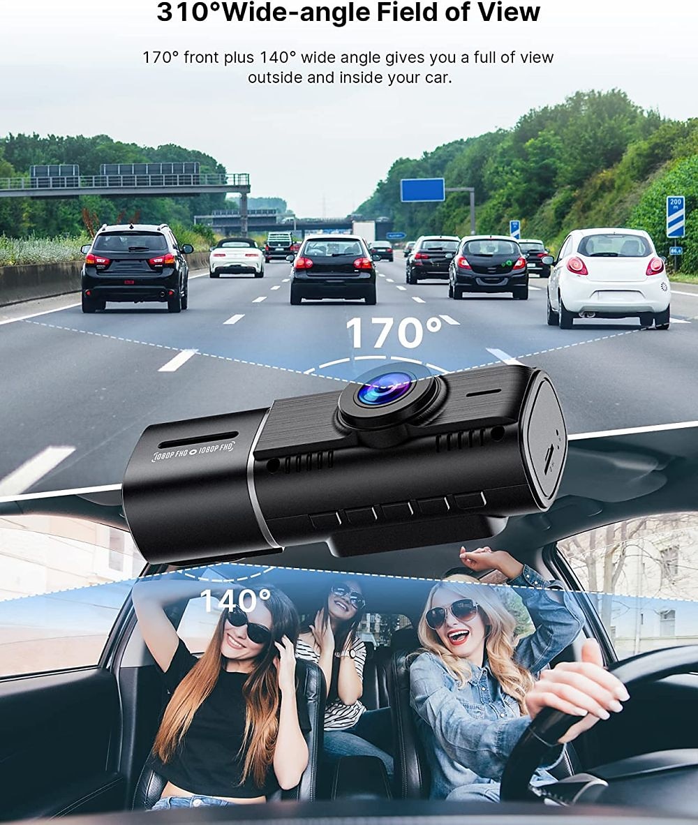 Dual Dash Cam with 64GB Micro SD Card, 1080P Front and Inside Dash Camera for Cars IR Night Vision Car Camera for Taxi Parking Monitor HDR Motion Detection Suction Cup 2025 - $65.99 –P6