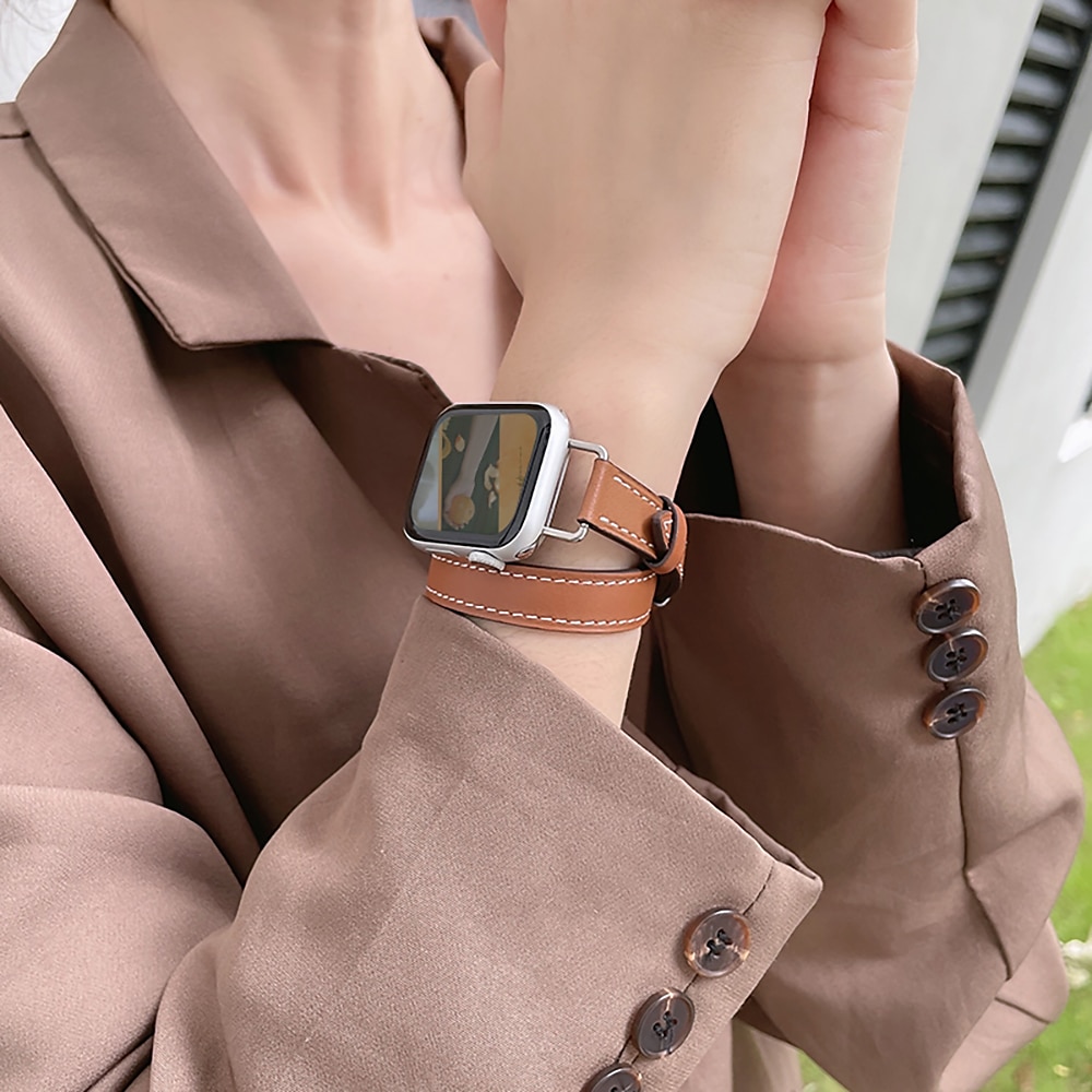 Ver Banda para Apple Watch Series 8 7 6 5 4 3 2 1 SE Cuero Auténtico Reemplazo Correa Double Tour Pulsera 2026 - $20.99 –P5