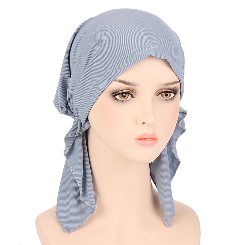 nuovo elastico di colore solido avvolgere la testa della sciarpa cappelli musulmano turbante cofano per le donne interno del cappello del hijab moda femminile turbanti cappellini del 2025 a $9.49 –P14