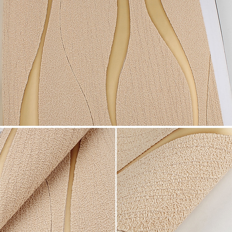 Solid Color Strip Wallpaper Wall Covering Brick Flocking Non Woven Home Décor for Living Room Bedroom Background 1000x53cm/393.7''x20.87'' 2025 - $47.99 –P8