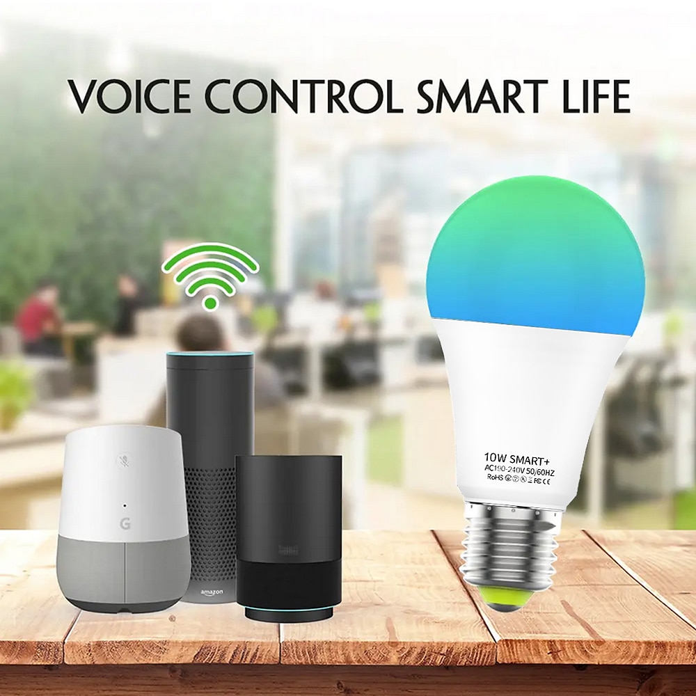 6pcs 4pcs 2pcs10W WiFi Smart LED Light Bulb Work with Alexa & Google Dimmable A19 A60 E26 E27 RGBCCT Color Changing No Hub Required 2025 - $24.99 –P5