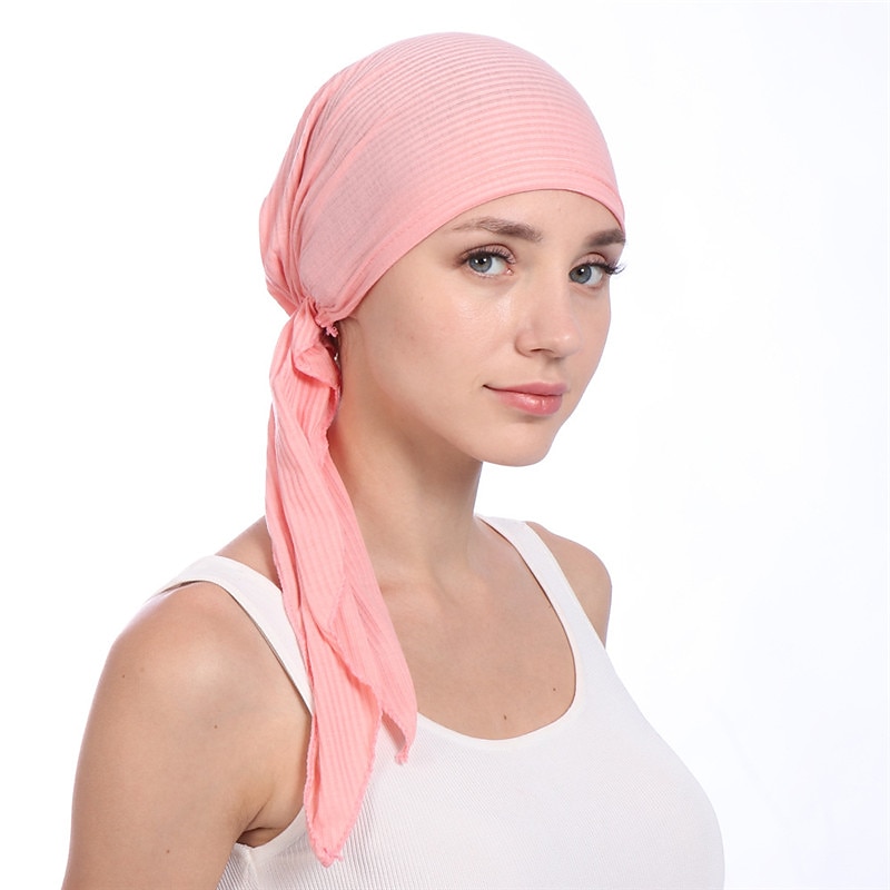 Nuevo algodón elástico color sólido envoltura cabeza bufanda sombreros musulmán turbante capó para mujeres interior hijab sombrero moda mujer turbantes gorras 2025 - $12.99 –P9