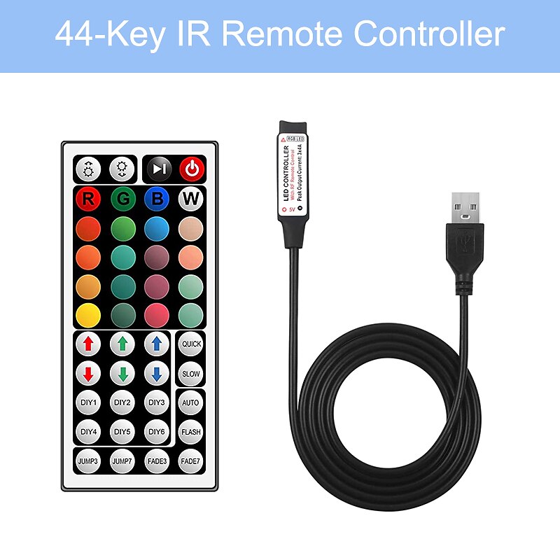 Bande lumineuse LED étanche avec télécommande, bandes lumineuses USB RVB multicolores, synchronisation de la musique Bluetooth, changement de couleur pour le rétroéclairage du téléviseur, la chambre, la cuisine, la fête et la décoration extérieure de 2025 ? $12.99 -P18