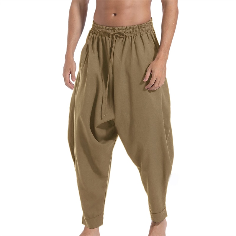 Herr Långbyxor Sommarbyxor Joggarbyxor Baggy Harem Byxor Boho byxor Snörning Elastisk midja Mönster Slät Komfort Andningsfunktion Ledigt Dagligen Streetwear Sport Mode Svart Vit Microelastisk 2025 - $21.99 –P4
