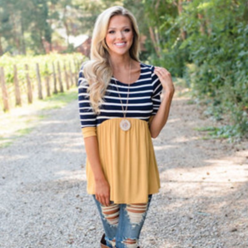Mommy and Me T shirt Tops Striped Daily Yellow Rose Red Long Sleeve Active Matching Outfits 2026 - $24.99 –P7