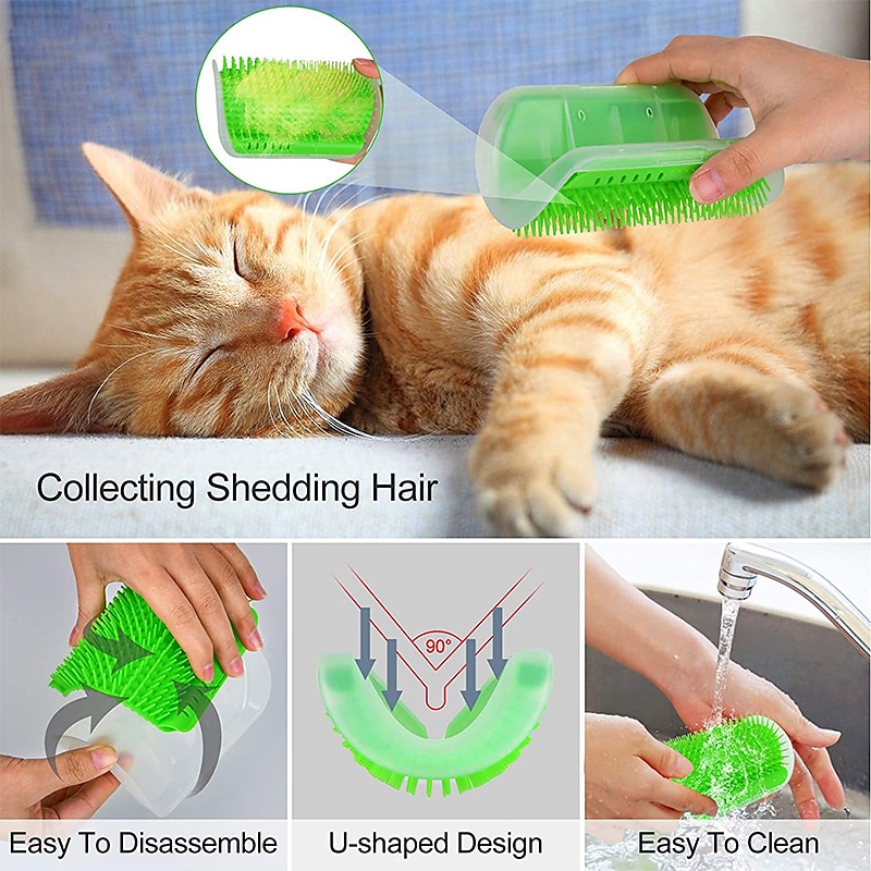 escova para gatos massagem para gatos de canto escova para pentear escova de gato esfrega o rosto com um pente de cócegas produto para gatos dropshipping de 2025 por $9.99 -P3
