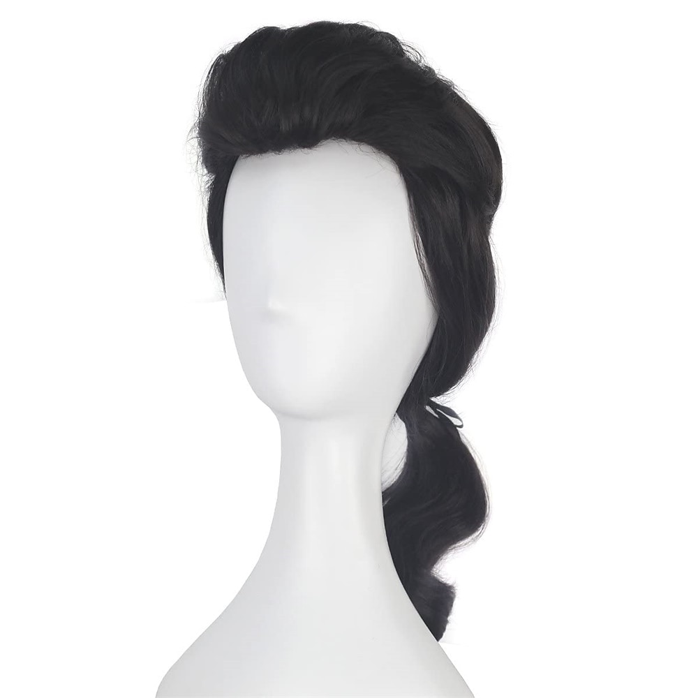 Gaston Cosplay Wig for Men Beauty and the Beast Gaston Colonial Men Long Hair Wigs Black Wavy with Ponytail Heat Resistant Synthetic Wig During the Halloween Wigs 2025 - $29.99 –P6