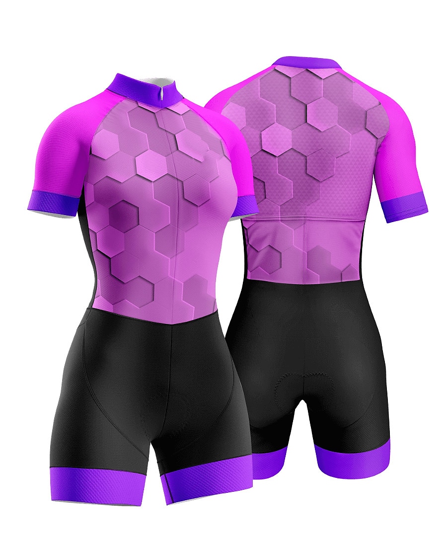Naisten Triathlon Tri -puku Lyhythihainen triatlon Hopea Tumman harmaa Metsän vihreä Kuvitettu Pyörä Lycra Urheilu Kuvitettu Vaatetus 2025 - $47.99 –P11
