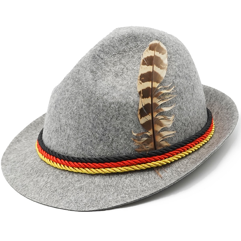 Oktoberfest Kapelusz tyrolski Tirolerhut alpejski kapelusz Niemiecki Monachium Tradycyjny styl Łąki Męskie Tkanina w stylu tradycyjnym Kapelusz 2026 - $18.99 –P1