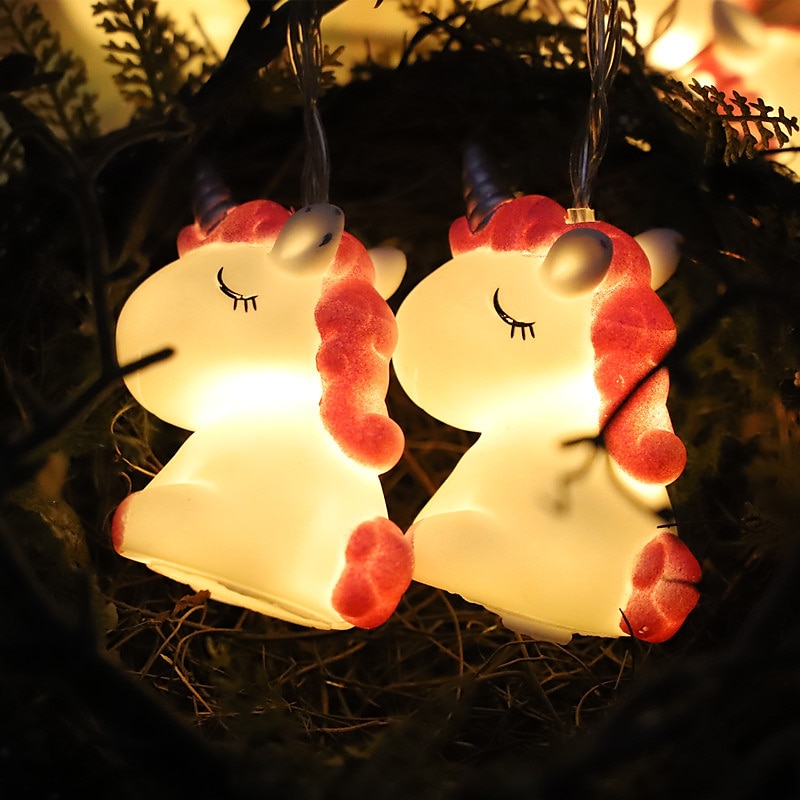 licorne led guirlandes lumineuses animal mignon décor pour chambre d'enfants à piles 1.8m10leds pour vacances lumières mur fenêtre arbre lumières décoratives cour de fête & jardin chambre d'enfant de 2025 ? $11.49 –P6