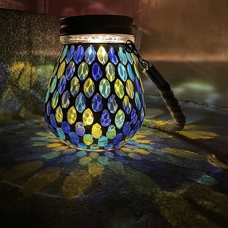 luce solare esterna a mosaico luce di proiezione lanterna appesa luce giardino impermeabile atmosfera luce notturna giardino balcone vacanza prato paesaggio casa decorazione natalizia all'aperto del 2025 a $36.99 –P12