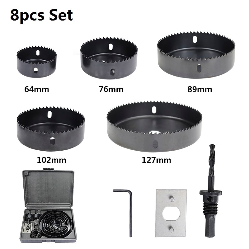 3-18Pcs Woodworking Hole Saw Set Drill Bit Carbon Steel 19-127mm Hole Cutter Set For Plasterboard Ceiling Wood Hole Saw Kit 2026 - $9.99 –P8