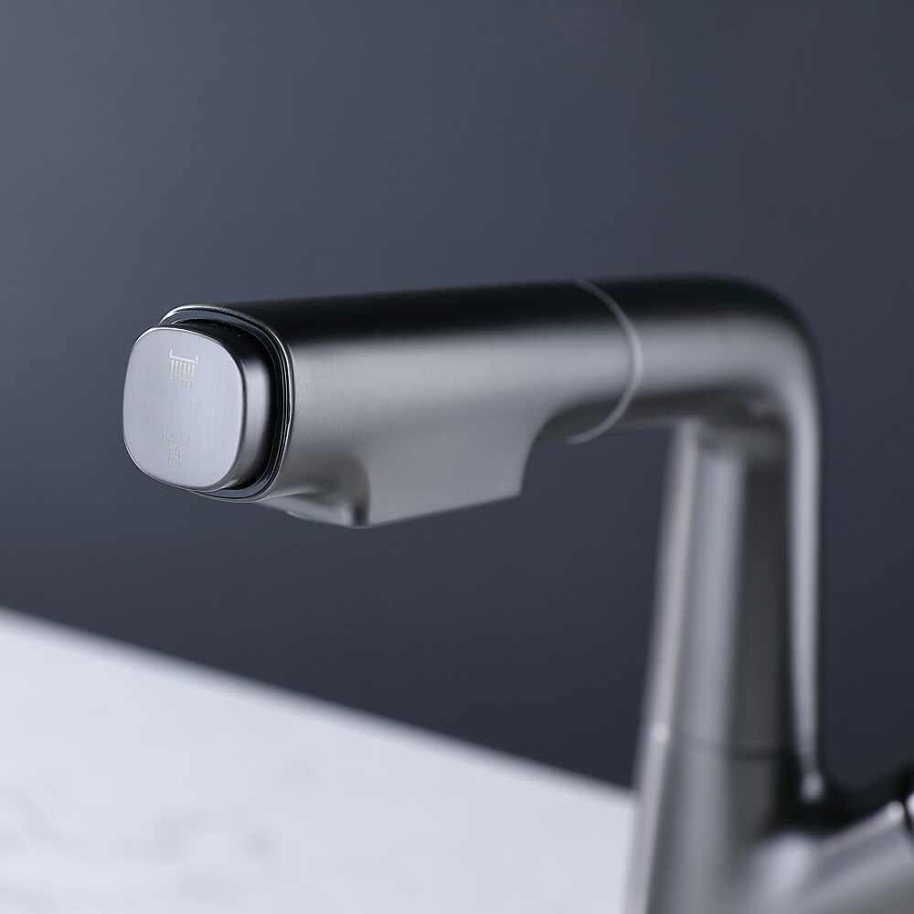 Robinet lavabo - Rotatif / Rétractable / Avec spray démontable Plaqué / Finitions Peintes Set de centre Mitigeur un trouBath Taps / Laiton de 2025 ? $170.99 –P5