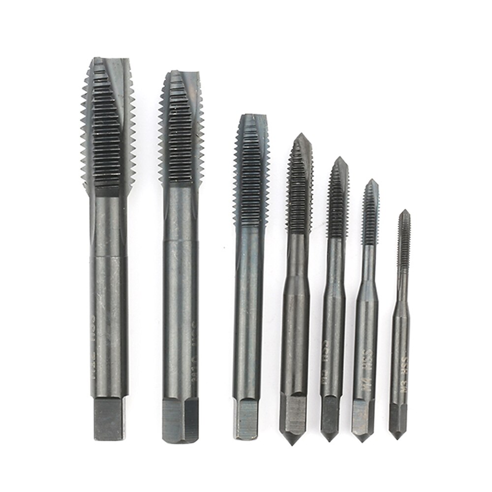 7 pz/set m3-m12 rubinetto in acciaio ad alta velocità nero nitrurazione dritta scanalatura rubinetto trapano per metallo legno foro passante utensile manuale del 2025 a $27.99 –P3