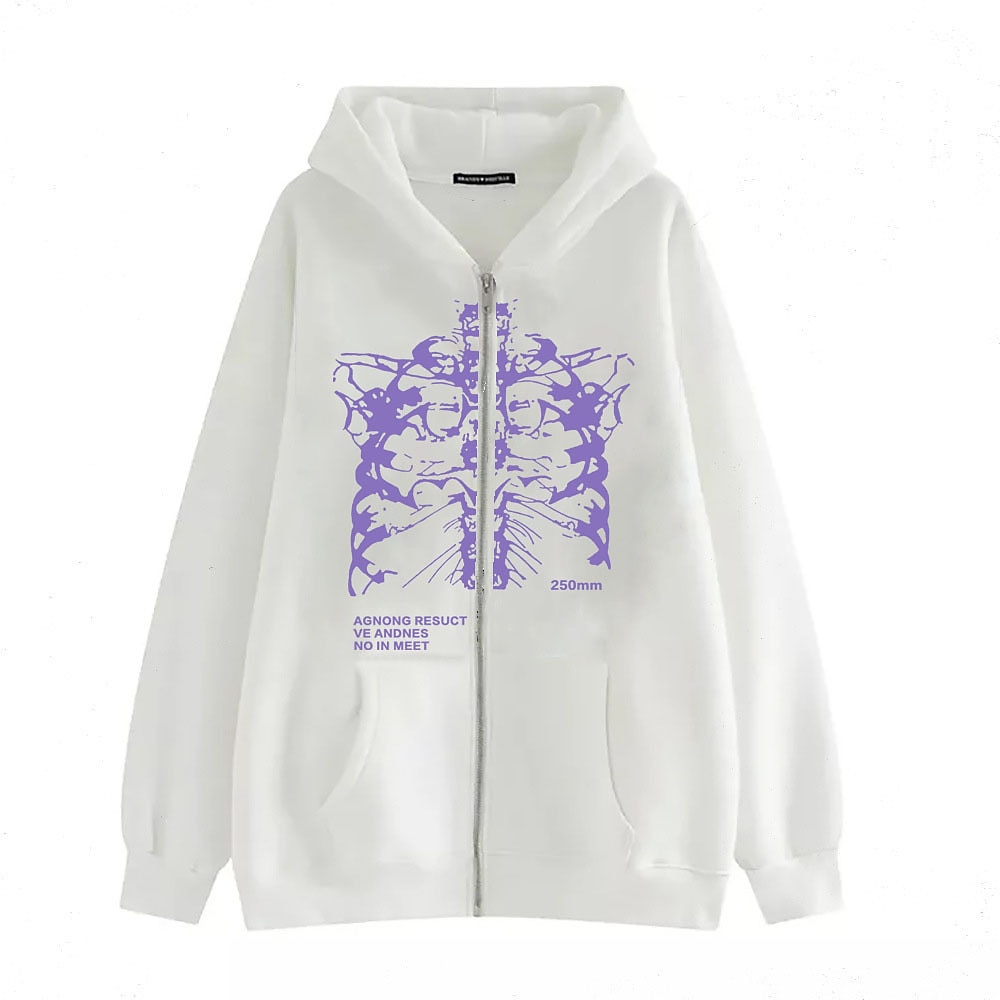 Herr Grafisk Dödskalle Huvtröja Huvtröjor Tröja Huvtröja med dragkedja Långärmad Huvtröja Huva Häftig Sport & Utomhus Streetwear Svartvit Svart Vår Höst Designer 2025 - $27.99 -P3