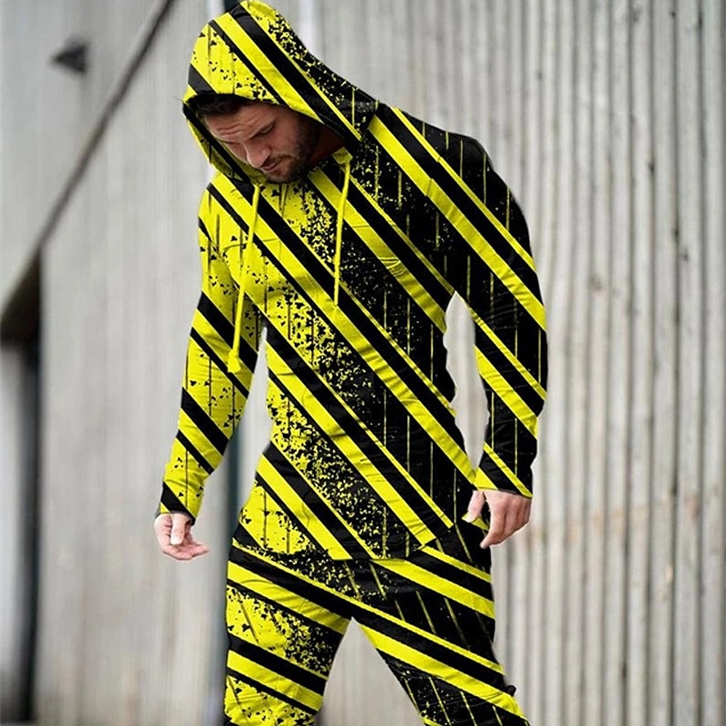 Hombre Graphic Geométrico 2 piezas Conjuntos de sudaderas 3D Chándal Sudaderas Manga Larga Pantalones largos Con Capucha Ropa de calle Ropa deportiva Básico Deporte Casual Deportes Estampado 2025 - $38.99 –P4