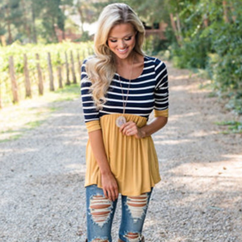 Mommy and Me T shirt Tops Striped Daily Yellow Rose Red Long Sleeve Active Matching Outfits 2026 - $24.99 –P8