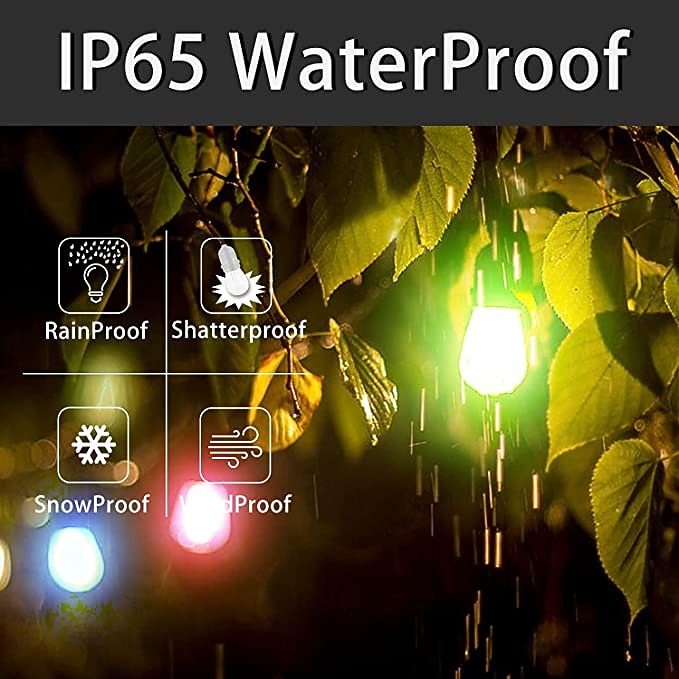 Globo corda luzes 15m 15leds ao ar livre rgb mudança de cor 0.5w s14 edison lâmpadas de plástico inquebráveis ip65 à prova d'água com controle remoto adequado para quintal varanda café quintal jardim de 2026 por $115.99 –P5