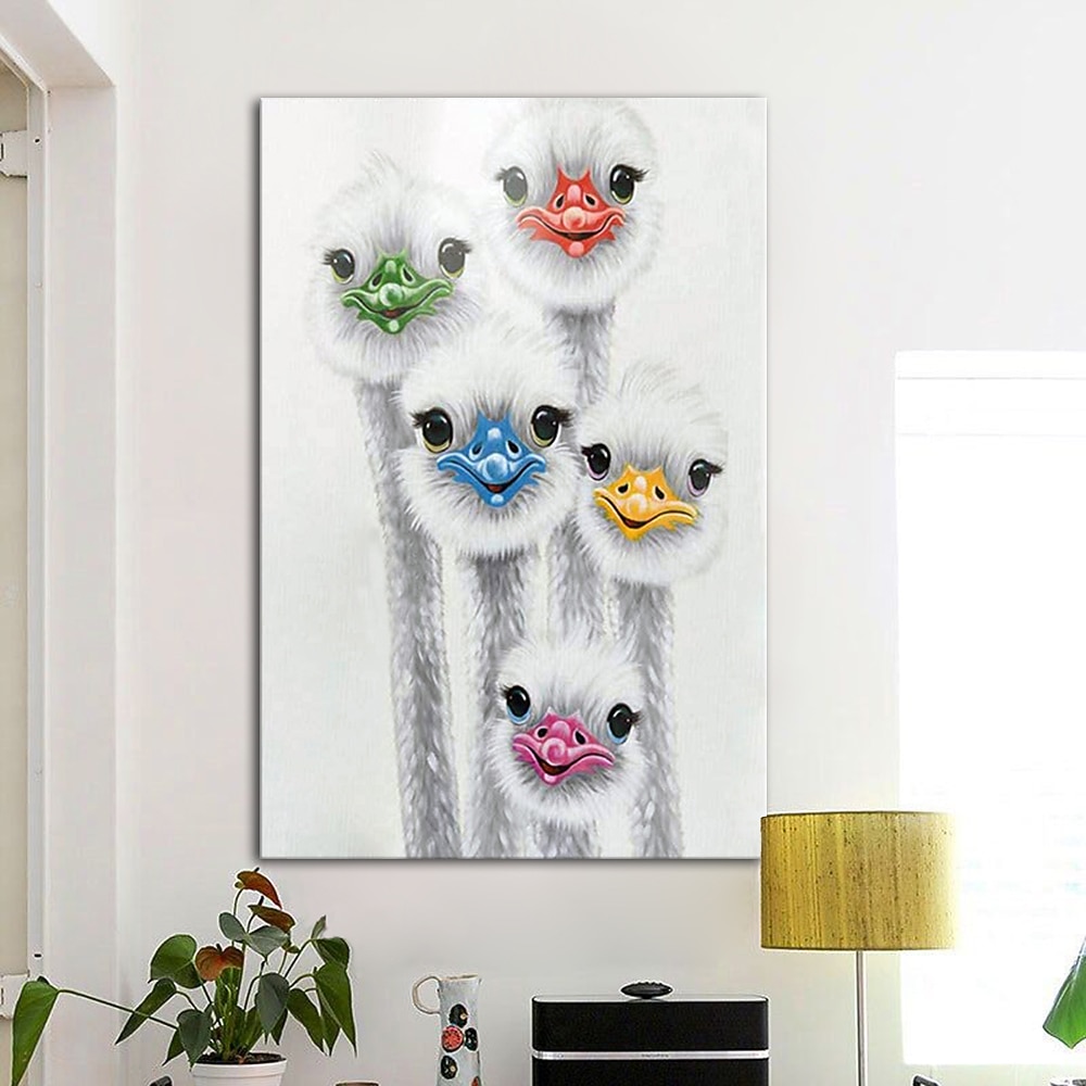 mintura fatto a mano struzzo aniamls pittura a olio su tela decorazione della parete di arte moderna immagine astratta per la decorazione domestica arrotolato senza cornice pittura non allungata del 2025 a $61.99 –P7