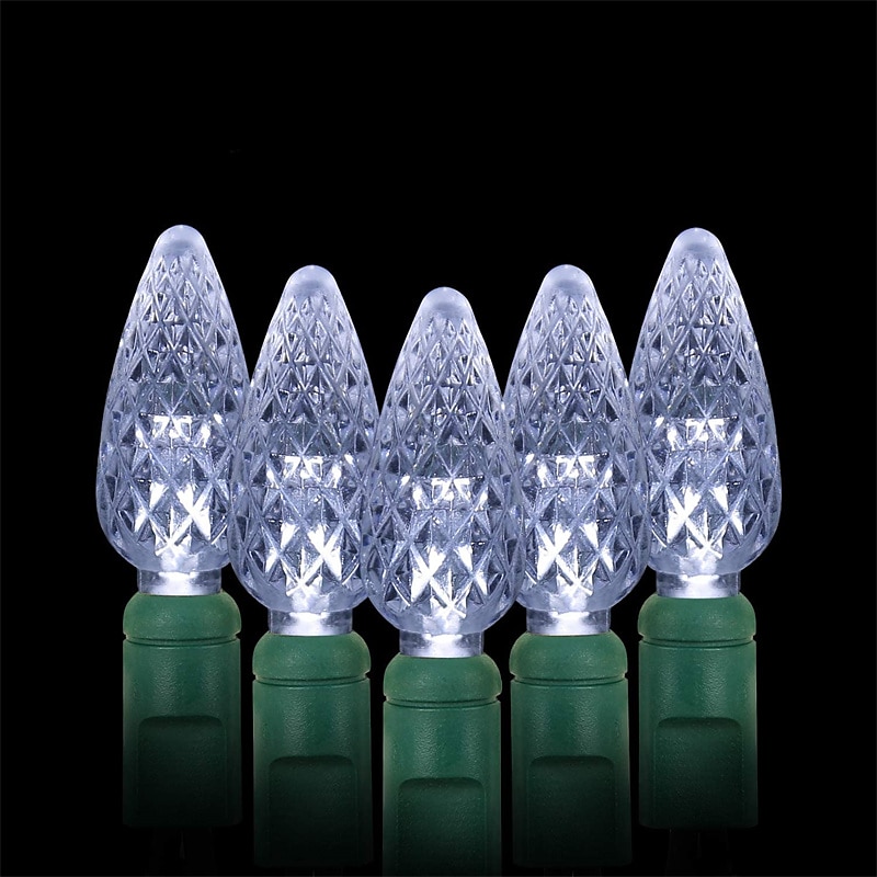 C7 Bulbs Christmas Lights with Timer - 50 LED 16.4ft Strawberry Battery String Light for Outdoor Indoor - Mini Lighting Decor Patio Wreath Garland Party Xmas Tree Christmas Decorations 2025 - $15.99 –P6