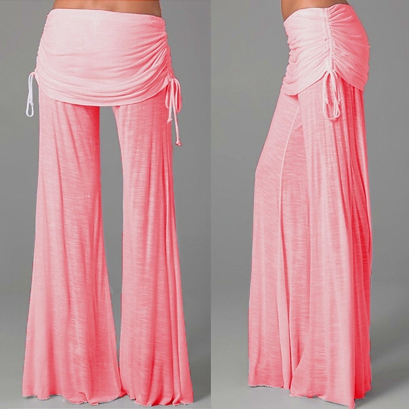 Women's Wide Leg Yoga Pants Smocked Waist Pants High Waist Dancewear Bottoms Quick Dry Violet White Black Yoga Pilates Dance Sports Activewear Micro-elastic Loose Athletic Casual Athleisure 2026 - $23.99 –P9