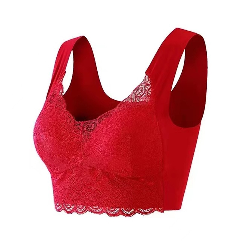 trådlösa behåar för kvinnor vadderade behåar full täckning v-hals andas push up spets ren färg pull-on stängningsdatum ledig daglig nylon sexig 1st svart blå/bh &amp; braletter / 1 st hemkläder 2025 - $11.99 –P8