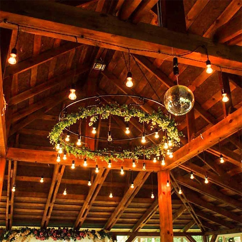 Globe String Lights 15m/50FT 50LEDs G40 Outdoor Hanging Globe Patio Lights with 50 Clear Bulbs(2 Spare) UL Listed Connectable Backyard Lights for Indoor Outdoor Decor 50 Hanging Sockets E12 Base 5W Bulb Black 2025 - $60.99 –P8