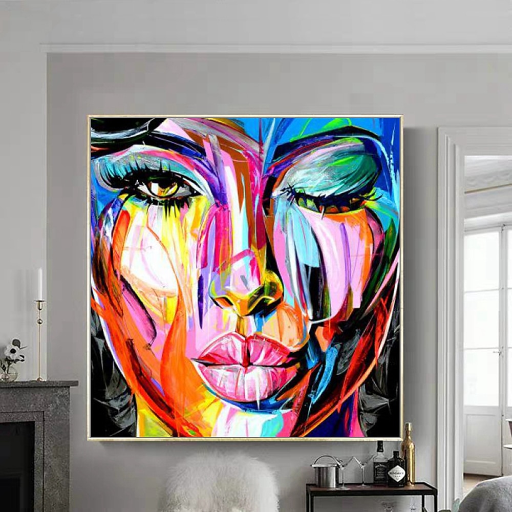 Mintura main visage peinture à l'huile sur toile mur art décoration moderne figure abstraite image pour la décoration intérieure roulé sans cadre non étiré peinture de 2025 ? $73.99 –P2