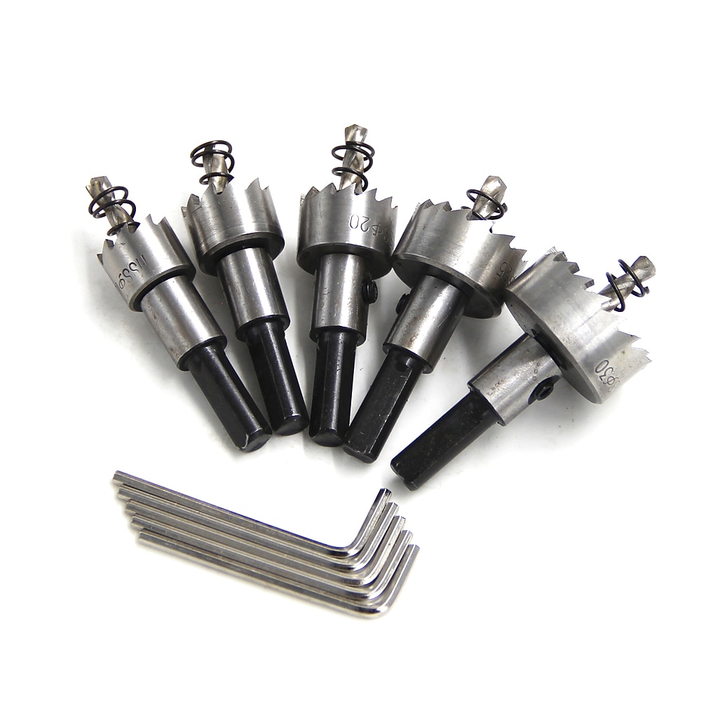 5 stks boor carbide tip hss gatenzaag set rvs metaallegering 16/18.5/20/25/30mm houtbewerking gereedschap 2025 - $18.99 –P9
