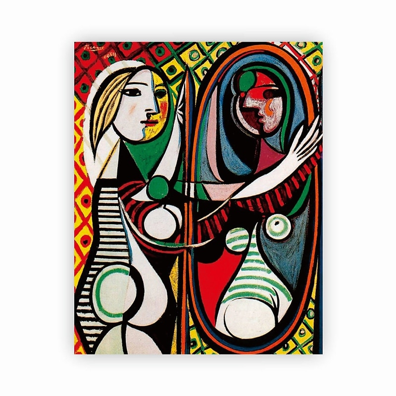 Handmade Hand Painted Oil Painting Wall Art Pablo Picasso Le Reve Girl before a Mirror Carving Painting Home Decoration Decor Rolled Canvas No Frame Unstretched 2025 - $85.99 –P9