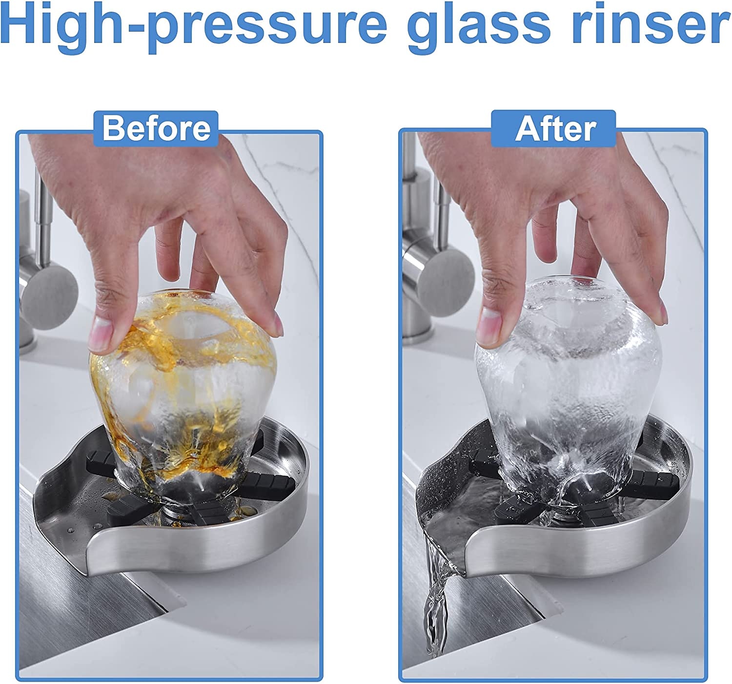 High Pressure Stainless Steel Cup Washer Bar Glass Rinse Bottle