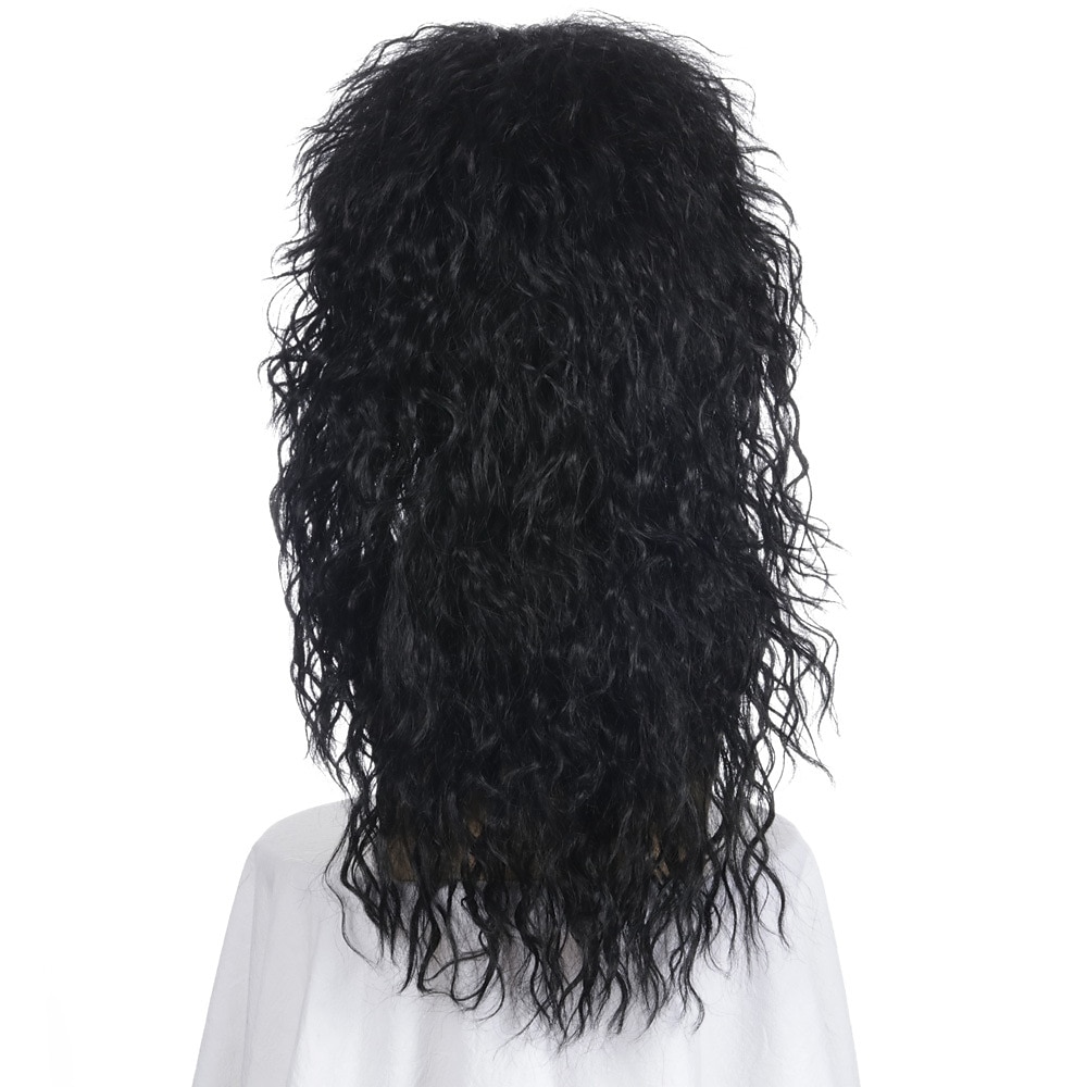 Peluca de rockero metal de los años 70 80 peluca larga rizada negra de hombre para fiesta disfraz anime pelucas de Halloween 2026 - $29.99 –P3