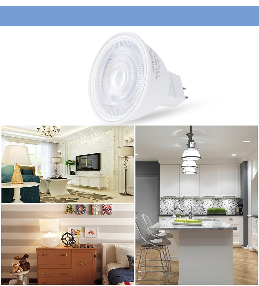 20 pz 10 pz 6 w faretto binario led lampadina 600lm gu10 mr16 6 led perline smd 60 w alogena equivalente dimmerabile bianco caldo freddo 220-240 v del 2025 a $33.99 –P3