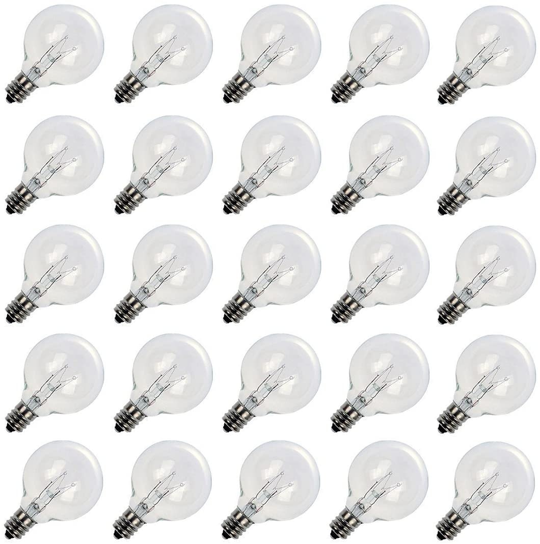 25pcs G40 Replacement Edison Incandescent Light Bulbs 7W Clear Globe Bulb/Multicolor E12 C7 Candelabra Dimmable for Indoor Outdoor Patio Décor 2025 - $18.99 –P1